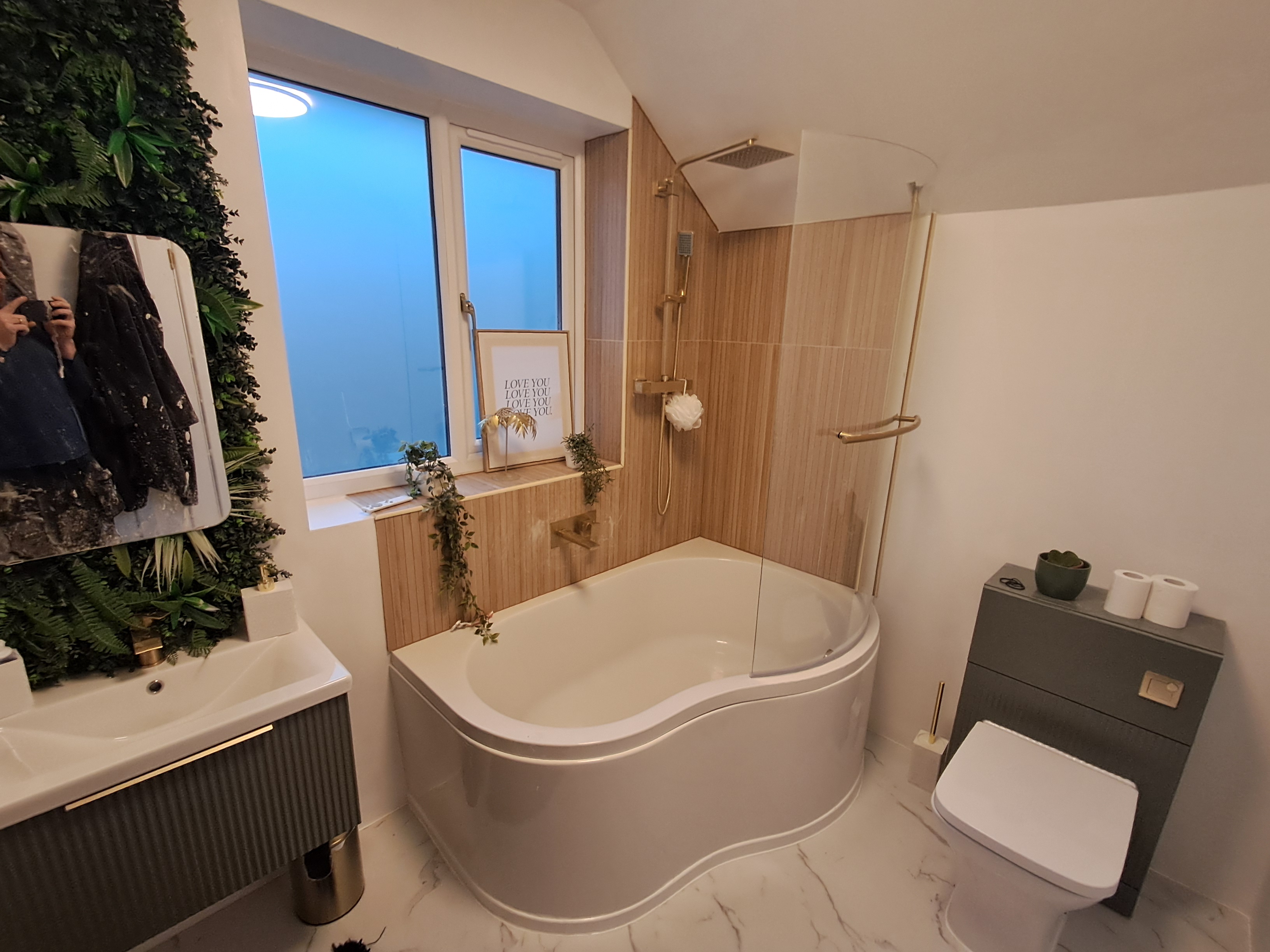 Luxury bathroom with freestanding bath