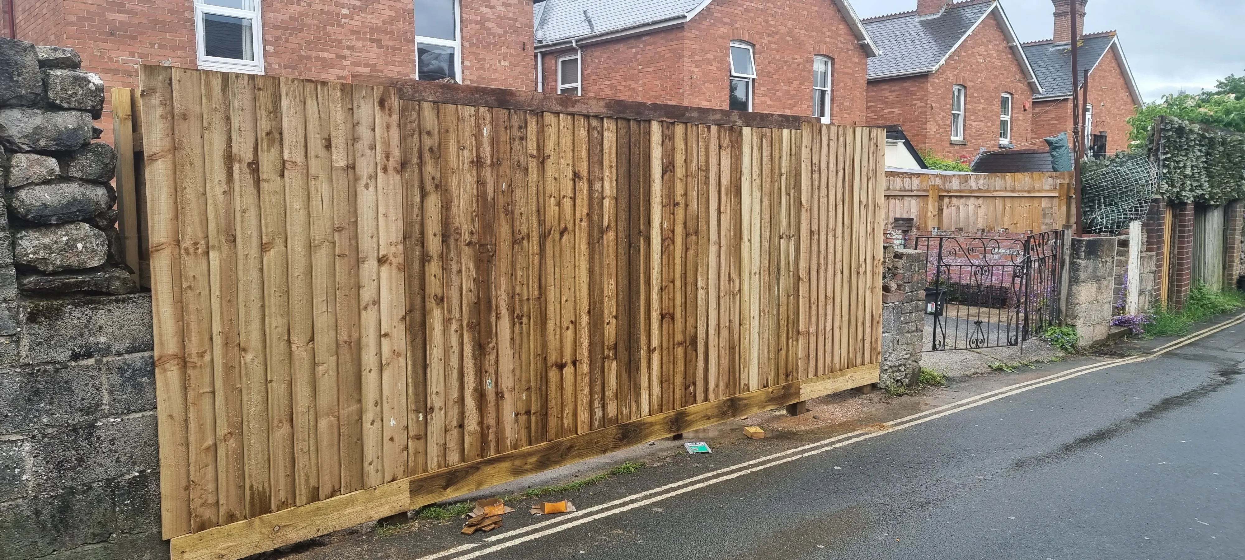 Timber fencing installation