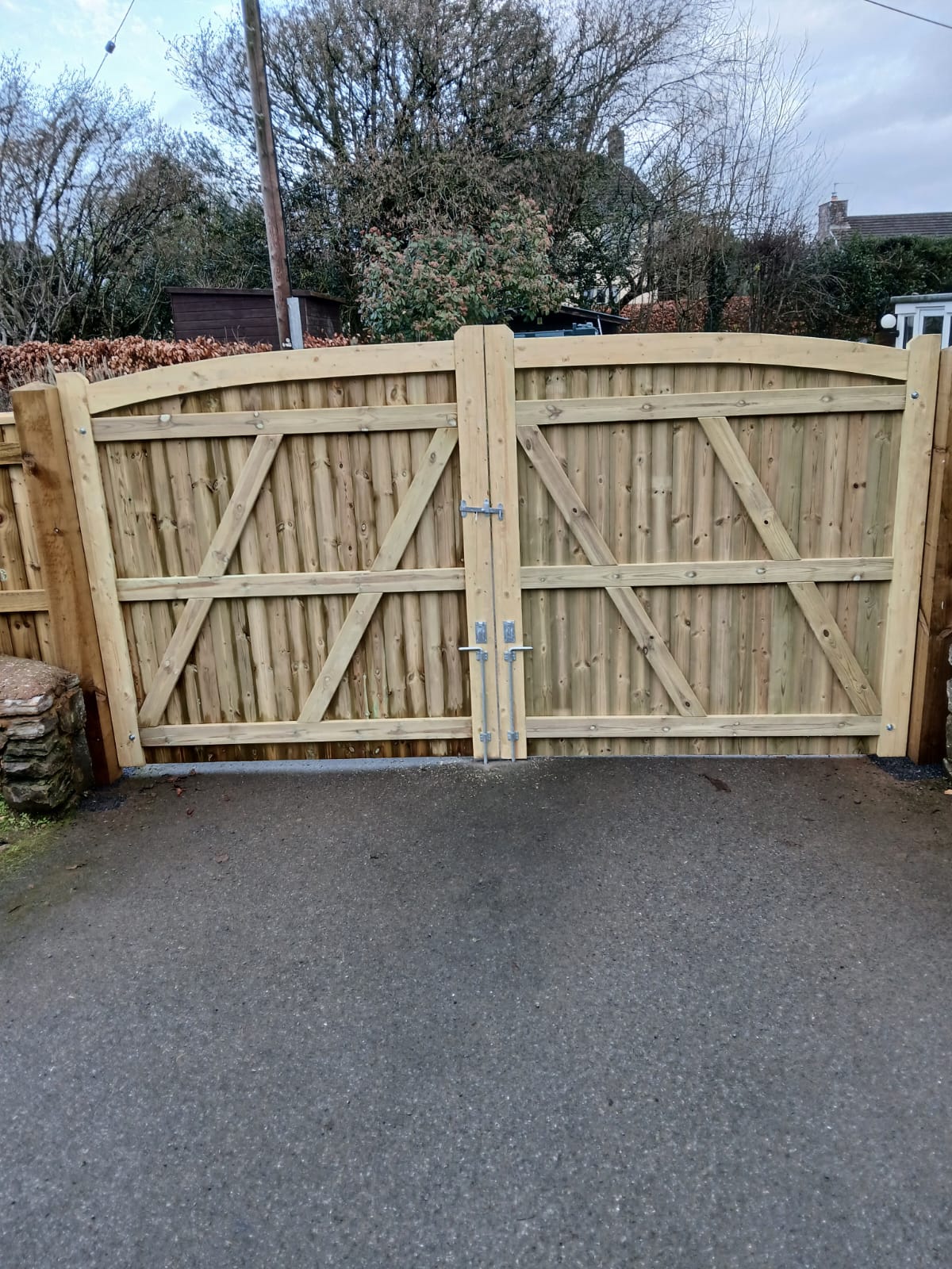 Timber driveway gates